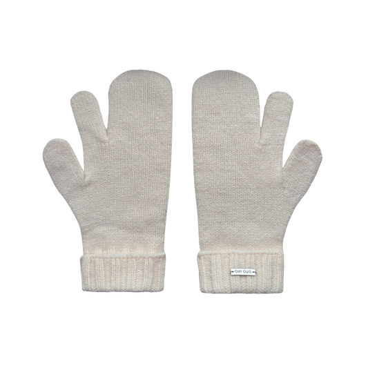 Soft Two Finger Beige Knitted Mitten