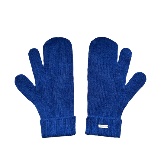 Soft Two Finger Navy Knitted Mitten